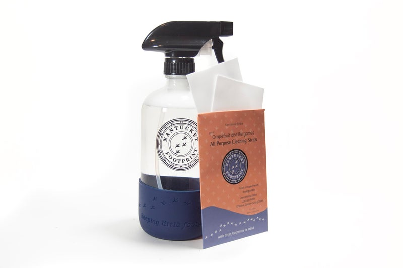 Nantucket Footprint All Purpose Cleaning Spray - 16 oz - Just-Add-Water - 2 Concentrated Cleaning Strips + 16 oz Reusable Glass Spray Bottle - Image 3